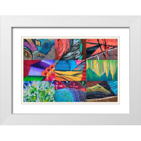Graffiti II White Modern Wood Framed Art Print with Double Matting by Mahan, Kathy