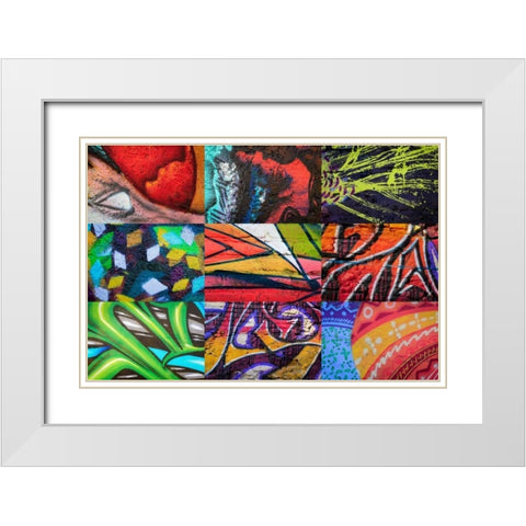 Graffiti III White Modern Wood Framed Art Print with Double Matting by Mahan, Kathy