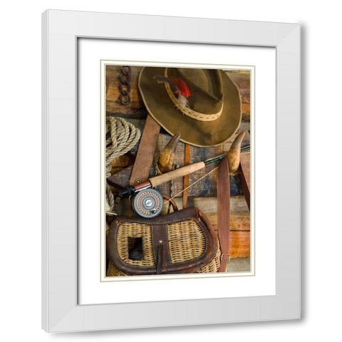 Fishing Cabin I White Modern Wood Framed Art Print with Double Matting by Mahan, Kathy