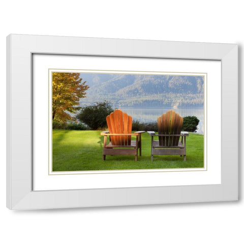 Quinault Adirondacks White Modern Wood Framed Art Print with Double Matting by Mahan, Kathy