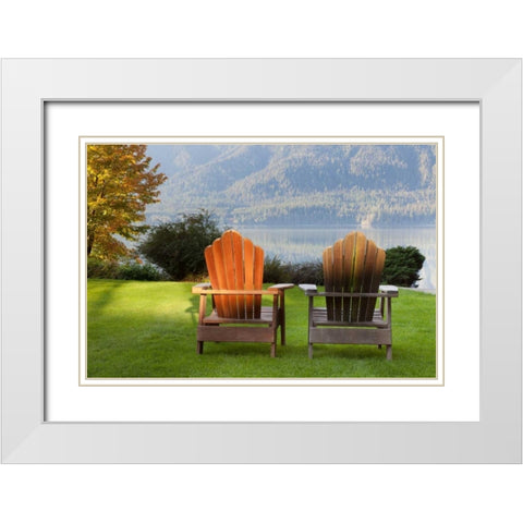 Quinault Adirondacks White Modern Wood Framed Art Print with Double Matting by Mahan, Kathy