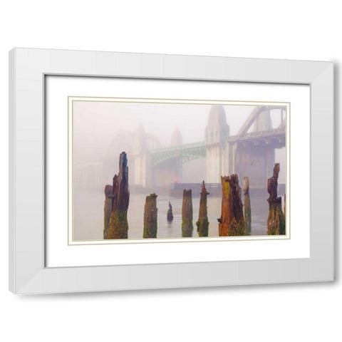 Suslaw River Bridge IV White Modern Wood Framed Art Print with Double Matting by Mahan, Kathy