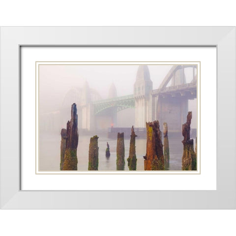 Suslaw River Bridge IV White Modern Wood Framed Art Print with Double Matting by Mahan, Kathy
