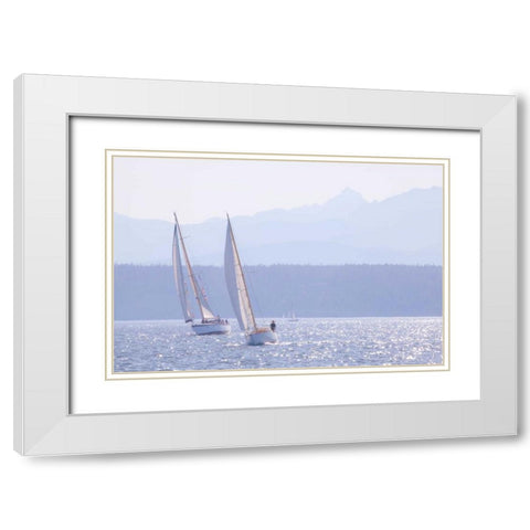 Port Townsend Boats I White Modern Wood Framed Art Print with Double Matting by Mahan, Kathy