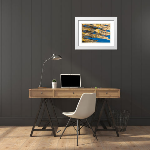 Water Reflections I White Modern Wood Framed Art Print with Double Matting by Mahan, Kathy