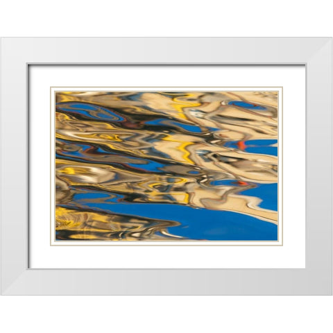 Water Reflections I White Modern Wood Framed Art Print with Double Matting by Mahan, Kathy