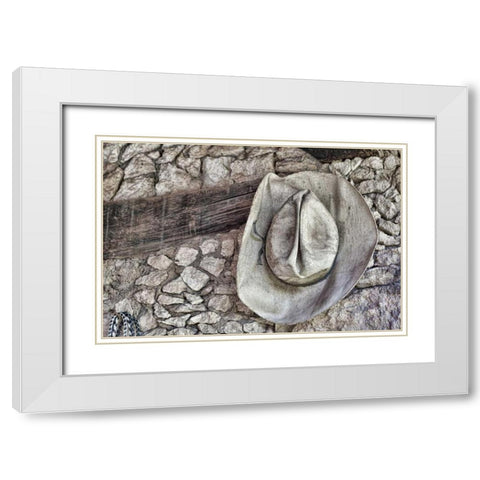 Cowboy Hats I White Modern Wood Framed Art Print with Double Matting by Mahan, Kathy