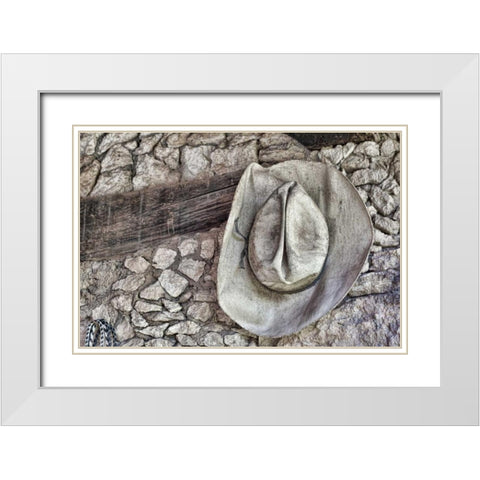 Cowboy Hats I White Modern Wood Framed Art Print with Double Matting by Mahan, Kathy