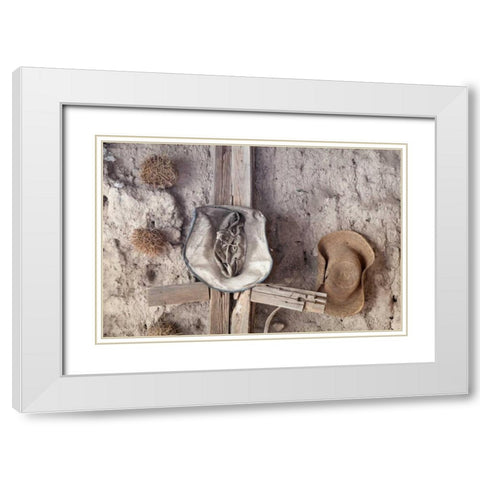Cowboy Hats II White Modern Wood Framed Art Print with Double Matting by Mahan, Kathy