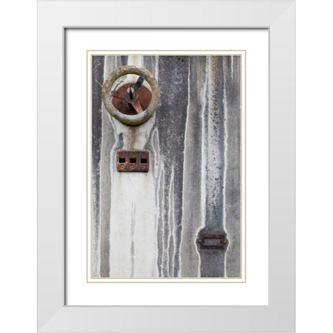 Old Electrical Panel I White Modern Wood Framed Art Print with Double Matting by Mahan, Kathy