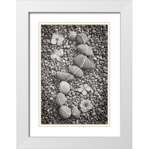 Curving Rocks I White Modern Wood Framed Art Print with Double Matting by Mahan, Kathy