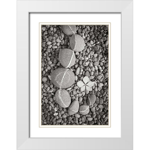 Curving Rocks II White Modern Wood Framed Art Print with Double Matting by Mahan, Kathy