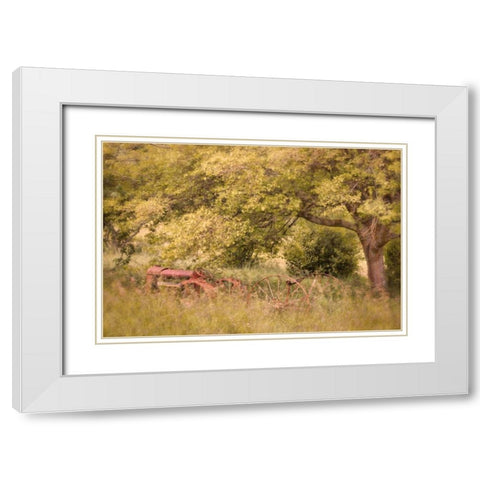Old Tractor I White Modern Wood Framed Art Print with Double Matting by Mahan, Kathy