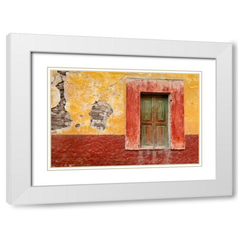Colorful Window White Modern Wood Framed Art Print with Double Matting by Mahan, Kathy
