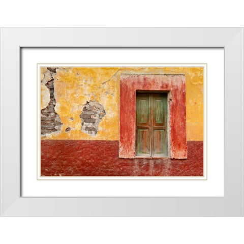 Colorful Window White Modern Wood Framed Art Print with Double Matting by Mahan, Kathy