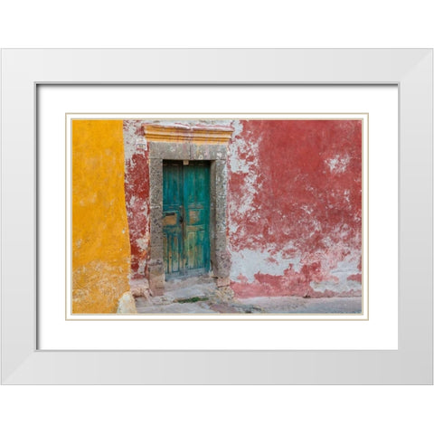 Colorful Door White Modern Wood Framed Art Print with Double Matting by Mahan, Kathy
