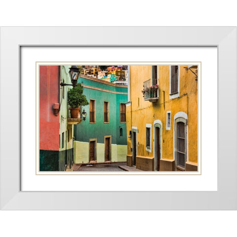 Colorful Street I White Modern Wood Framed Art Print with Double Matting by Mahan, Kathy