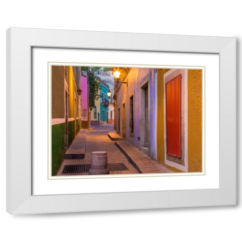 Colorful Street II White Modern Wood Framed Art Print with Double Matting by Mahan, Kathy