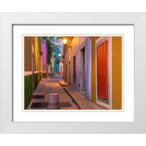 Colorful Street II White Modern Wood Framed Art Print with Double Matting by Mahan, Kathy