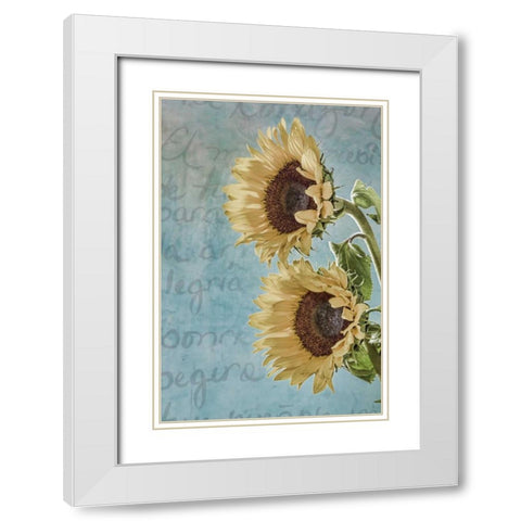 Sunflowers II White Modern Wood Framed Art Print with Double Matting by Mahan, Kathy