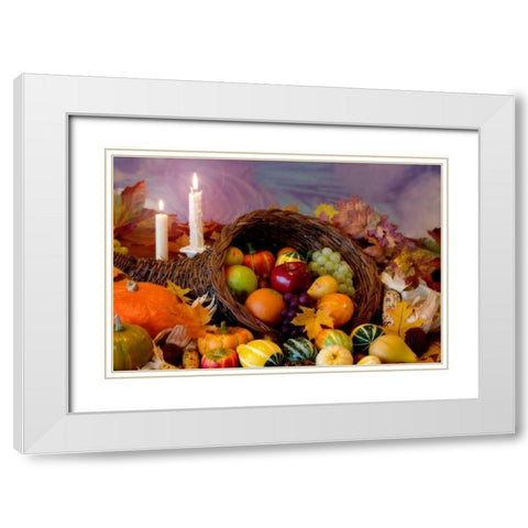 Cornucopia I White Modern Wood Framed Art Print with Double Matting by Mahan, Kathy