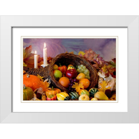 Cornucopia I White Modern Wood Framed Art Print with Double Matting by Mahan, Kathy