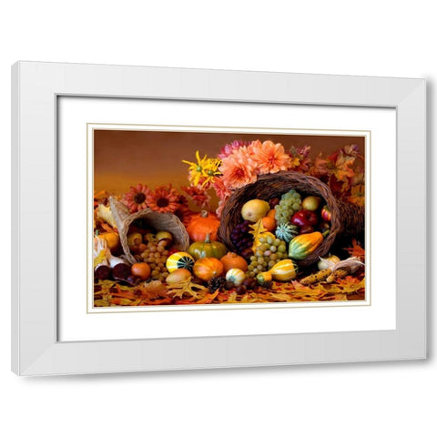 Cornucopia II White Modern Wood Framed Art Print with Double Matting by Mahan, Kathy