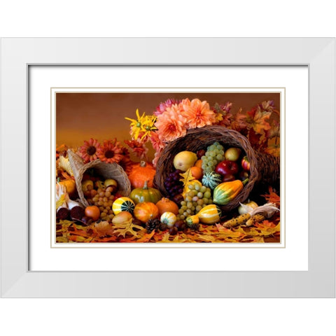 Cornucopia II White Modern Wood Framed Art Print with Double Matting by Mahan, Kathy