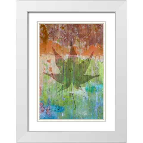 Maple Leaf I White Modern Wood Framed Art Print with Double Matting by Mahan, Kathy