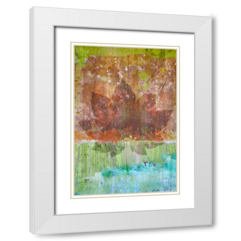 Maple Leaf II White Modern Wood Framed Art Print with Double Matting by Mahan, Kathy