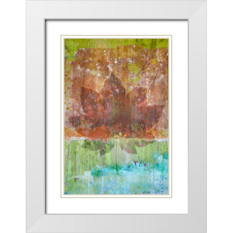 Maple Leaf II White Modern Wood Framed Art Print with Double Matting by Mahan, Kathy