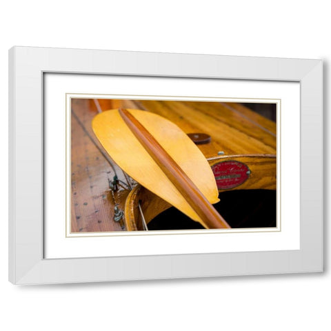Rowboat Oar I White Modern Wood Framed Art Print with Double Matting by Mahan, Kathy