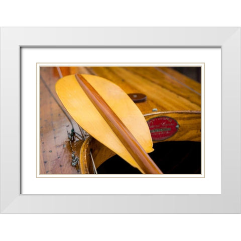 Rowboat Oar I White Modern Wood Framed Art Print with Double Matting by Mahan, Kathy