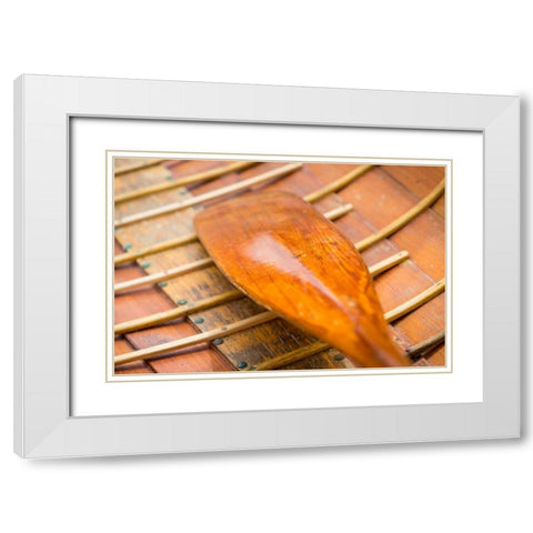 Rowboat Oar II White Modern Wood Framed Art Print with Double Matting by Mahan, Kathy