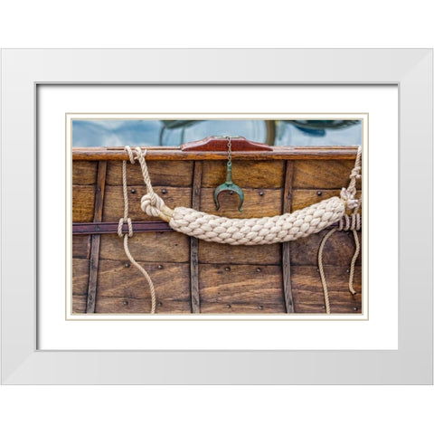 On the Boat I White Modern Wood Framed Art Print with Double Matting by Mahan, Kathy