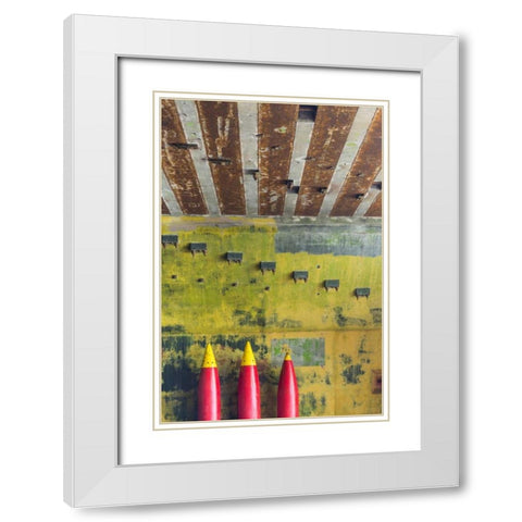 Abstract Paint I White Modern Wood Framed Art Print with Double Matting by Mahan, Kathy