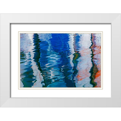 Abstract Reflections I White Modern Wood Framed Art Print with Double Matting by Mahan, Kathy
