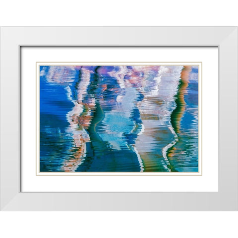 Abstract Reflections II White Modern Wood Framed Art Print with Double Matting by Mahan, Kathy