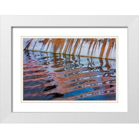 Boat Wake I White Modern Wood Framed Art Print with Double Matting by Mahan, Kathy