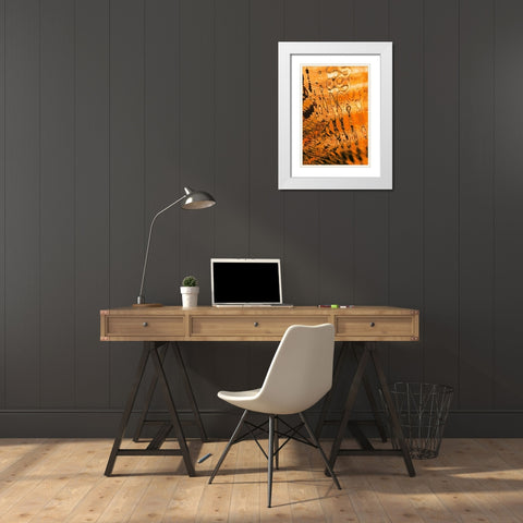 Golden Reflection I White Modern Wood Framed Art Print with Double Matting by Mahan, Kathy