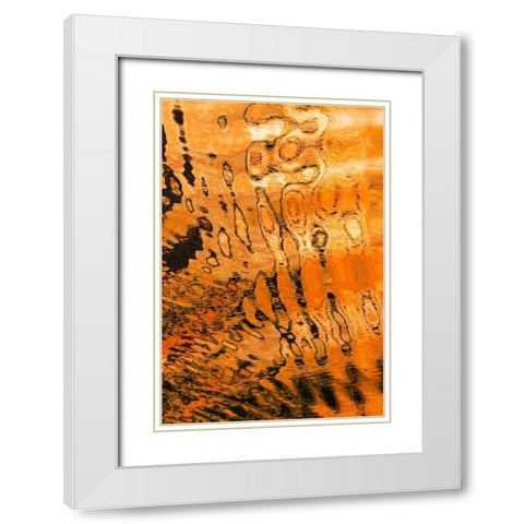 Golden Reflection I White Modern Wood Framed Art Print with Double Matting by Mahan, Kathy