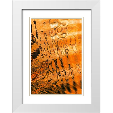 Golden Reflection I White Modern Wood Framed Art Print with Double Matting by Mahan, Kathy