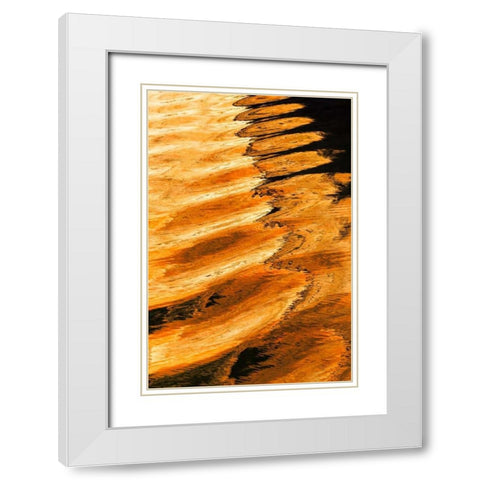 Golden Reflection II White Modern Wood Framed Art Print with Double Matting by Mahan, Kathy