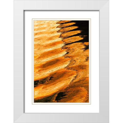 Golden Reflection II White Modern Wood Framed Art Print with Double Matting by Mahan, Kathy