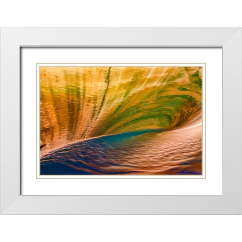 Wake Patterns I White Modern Wood Framed Art Print with Double Matting by Mahan, Kathy