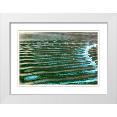 Wake Ripples I White Modern Wood Framed Art Print with Double Matting by Mahan, Kathy