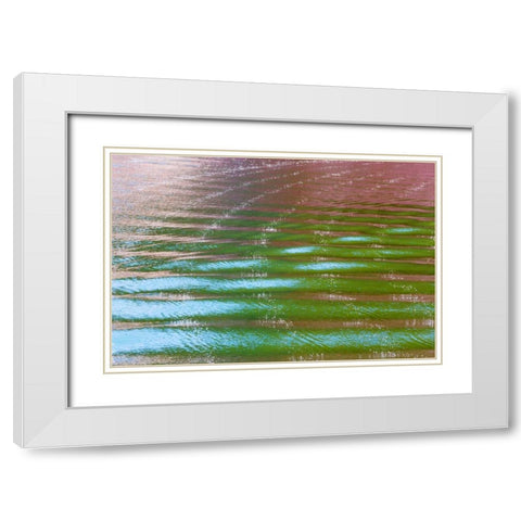Wake Ripples II White Modern Wood Framed Art Print with Double Matting by Mahan, Kathy