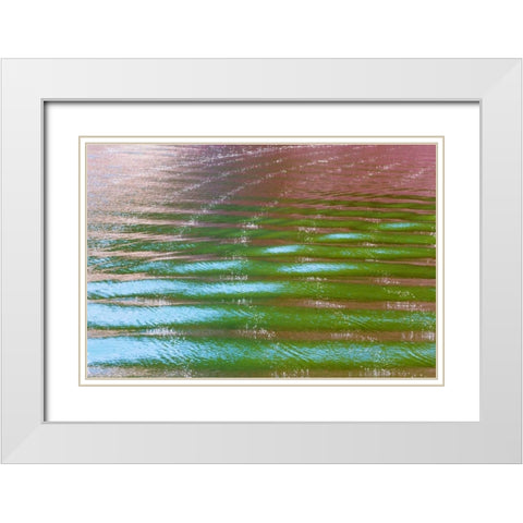 Wake Ripples II White Modern Wood Framed Art Print with Double Matting by Mahan, Kathy