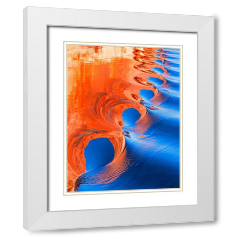 Wake Spiral II White Modern Wood Framed Art Print with Double Matting by Mahan, Kathy