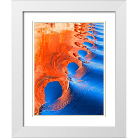 Wake Spiral II White Modern Wood Framed Art Print with Double Matting by Mahan, Kathy